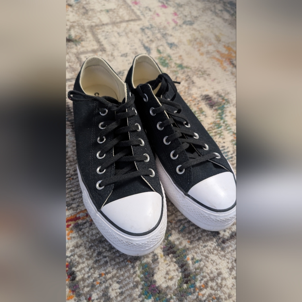 Black and White Canvas Sneakers